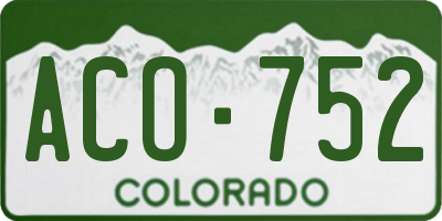 CO license plate ACO752