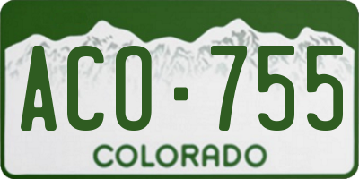CO license plate ACO755