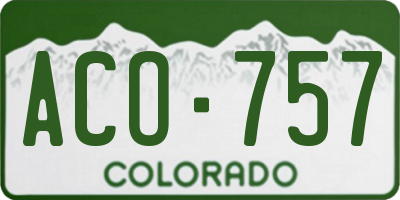 CO license plate ACO757