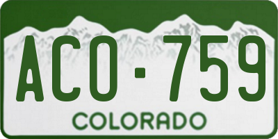 CO license plate ACO759