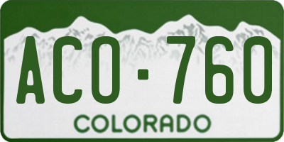 CO license plate ACO760