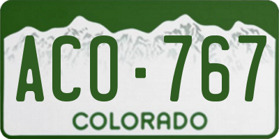 CO license plate ACO767