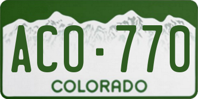 CO license plate ACO770
