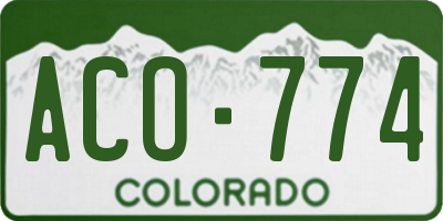 CO license plate ACO774