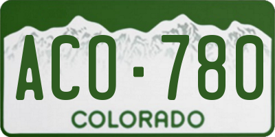 CO license plate ACO780