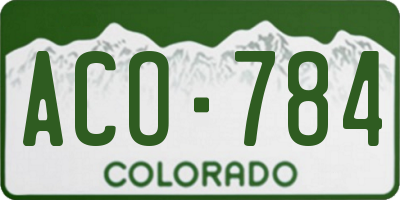 CO license plate ACO784