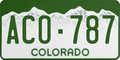 CO license plate ACO787