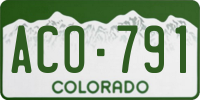 CO license plate ACO791