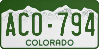 CO license plate ACO794