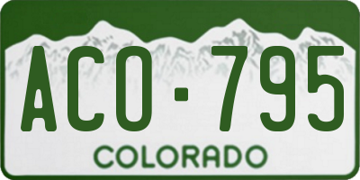 CO license plate ACO795