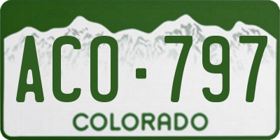 CO license plate ACO797