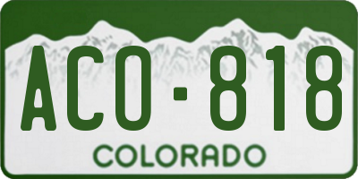 CO license plate ACO818