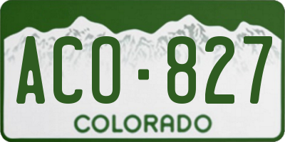 CO license plate ACO827