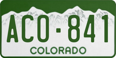 CO license plate ACO841