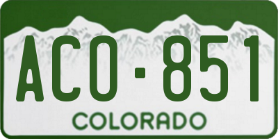 CO license plate ACO851