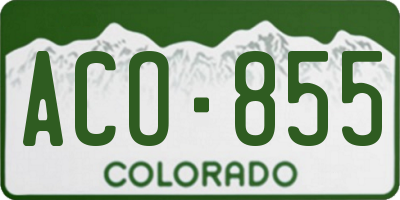 CO license plate ACO855