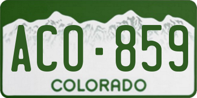 CO license plate ACO859