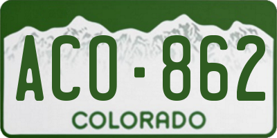CO license plate ACO862