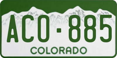 CO license plate ACO885