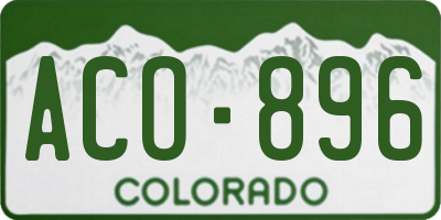 CO license plate ACO896