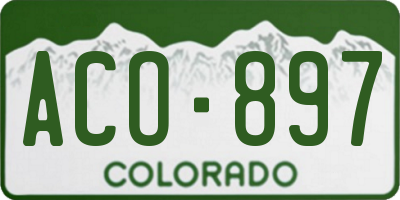 CO license plate ACO897