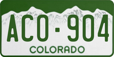 CO license plate ACO904