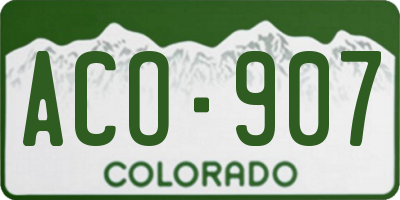 CO license plate ACO907