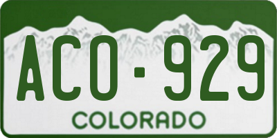 CO license plate ACO929