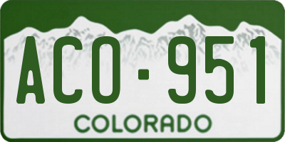 CO license plate ACO951