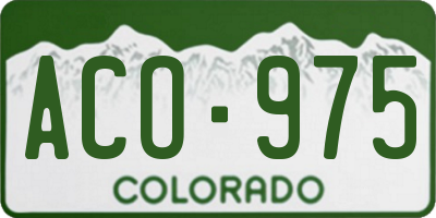 CO license plate ACO975