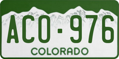 CO license plate ACO976