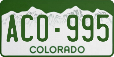 CO license plate ACO995