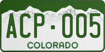 CO license plate ACP005
