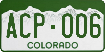 CO license plate ACP006