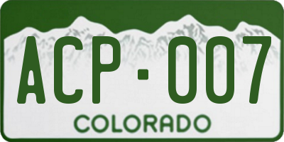 CO license plate ACP007