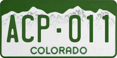 CO license plate ACP011