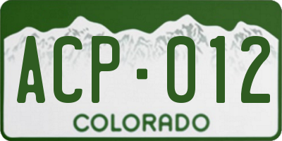 CO license plate ACP012