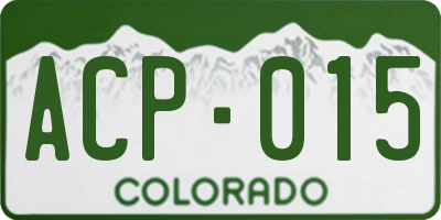 CO license plate ACP015