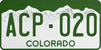CO license plate ACP020