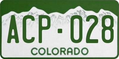 CO license plate ACP028
