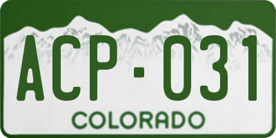 CO license plate ACP031