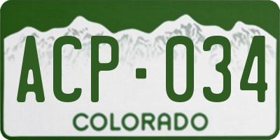 CO license plate ACP034