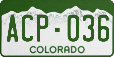 CO license plate ACP036