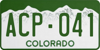 CO license plate ACP041