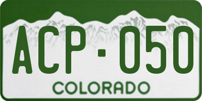 CO license plate ACP050