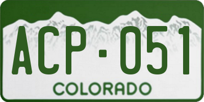CO license plate ACP051