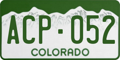 CO license plate ACP052