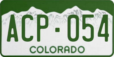 CO license plate ACP054