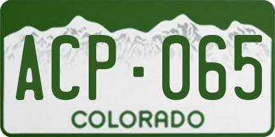 CO license plate ACP065