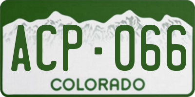 CO license plate ACP066